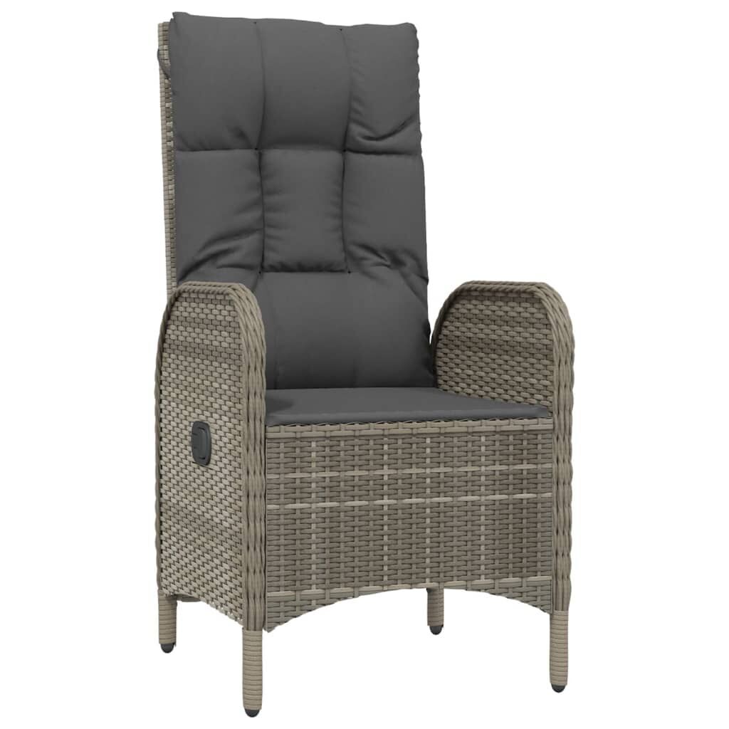 5 Piece Garden Dining Set with Cushions Black and Grey Poly Rattan Price