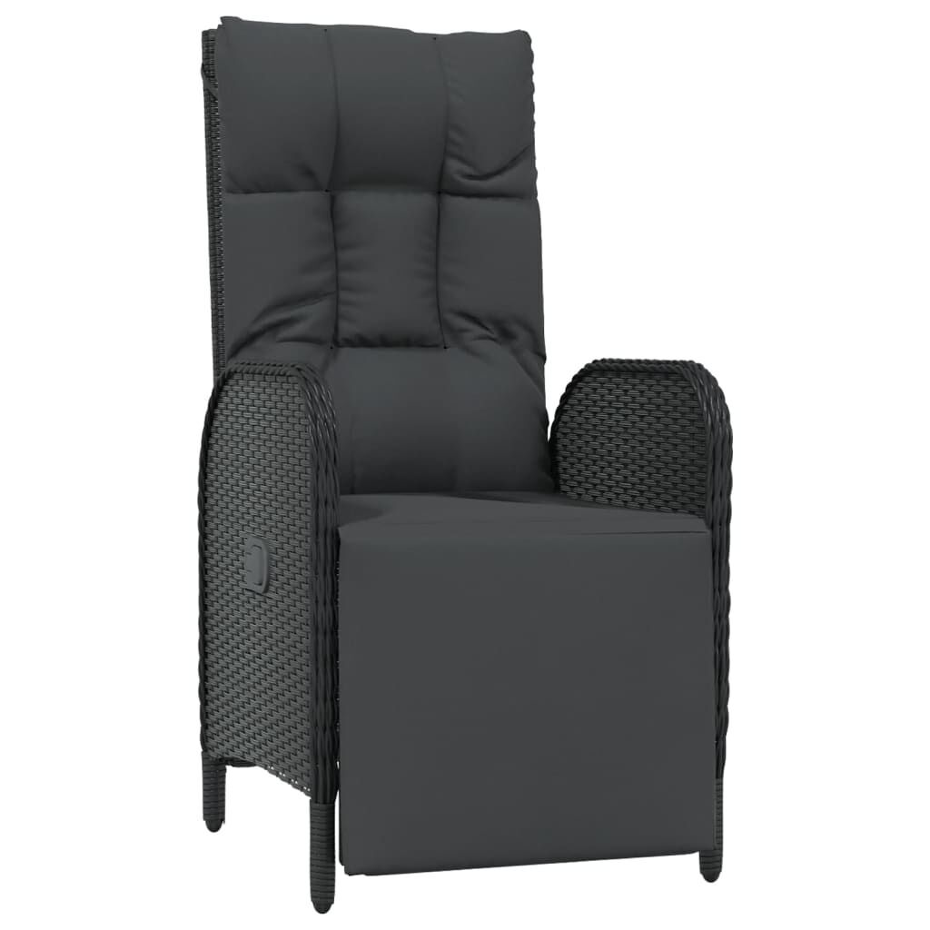 5 Piece Garden Dining Set with Cushions Black Poly Rattan Price