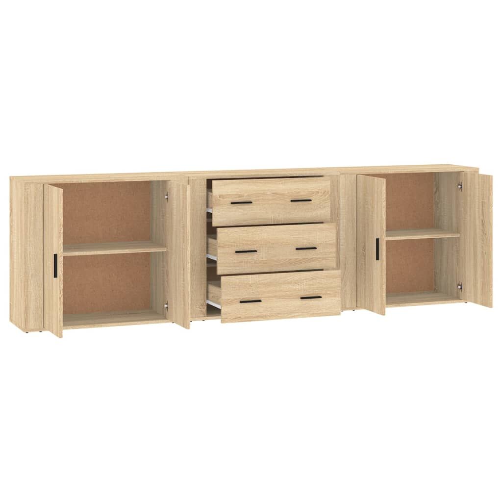 Sideboards 3 pcs Sonoma Oak Engineered Wood Price