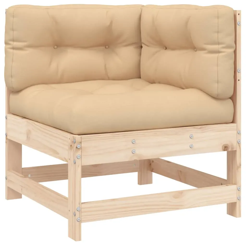 4 Piece Garden Lounge Set with Cushions Solid Wood Price
