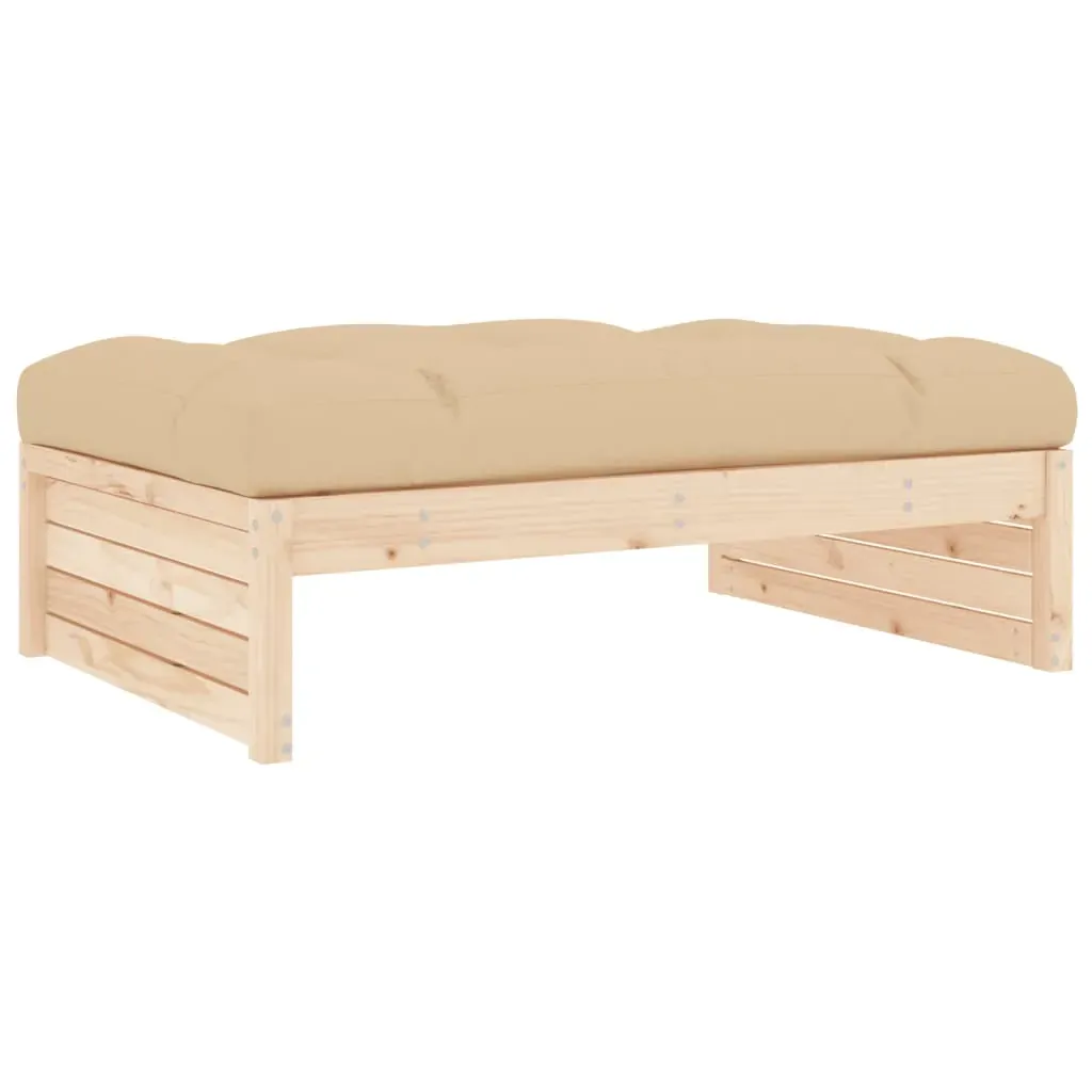 4 Piece Garden Lounge Set with Cushions Solid Wood Price