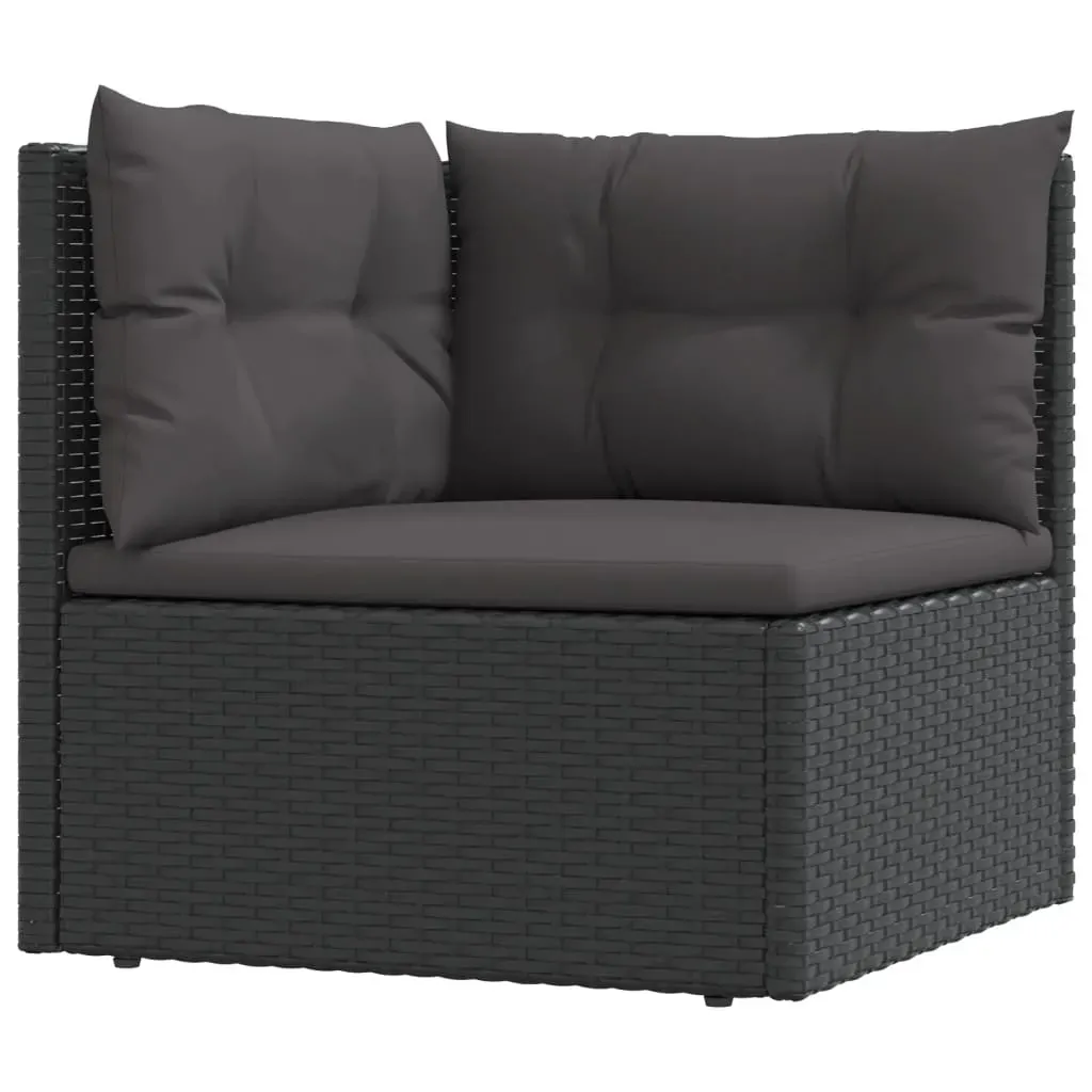 6 Piece Garden Lounge Set with Cushions Black Poly Rattan Price