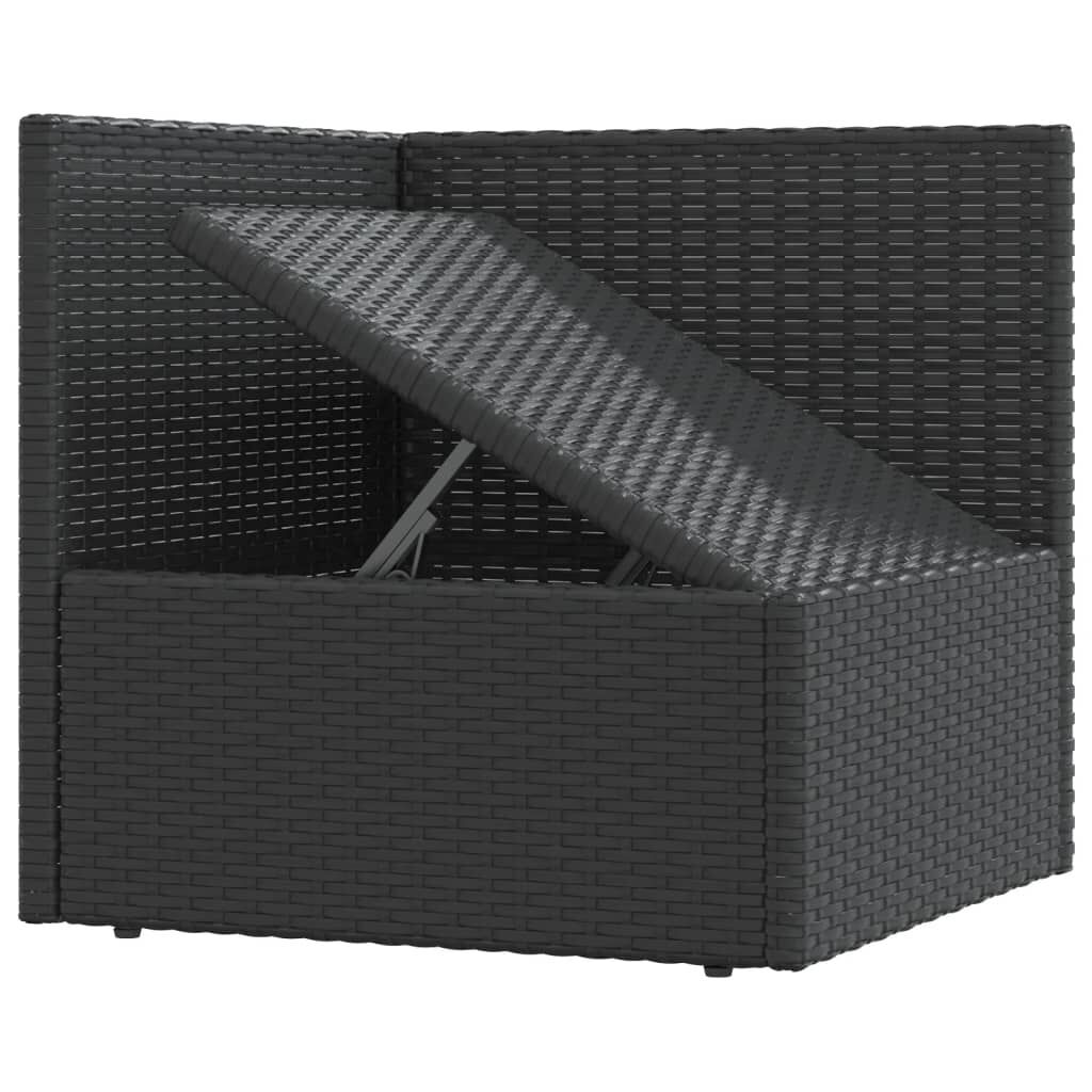 11 Piece Outdoor Sofa Set with Cushions Black Poly Rattan Price
