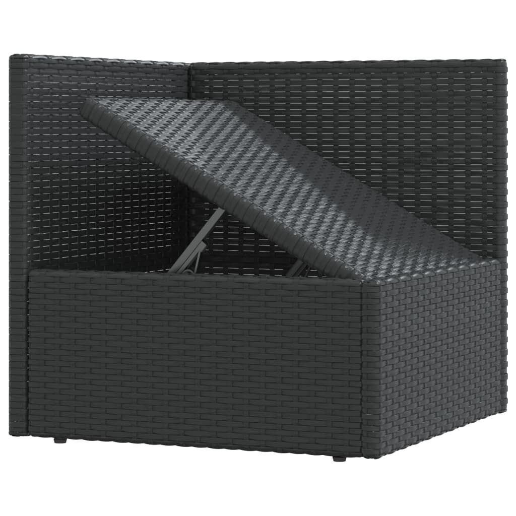10 Piece Outdoor Sofa Set with Cushions Black Poly Rattan Price