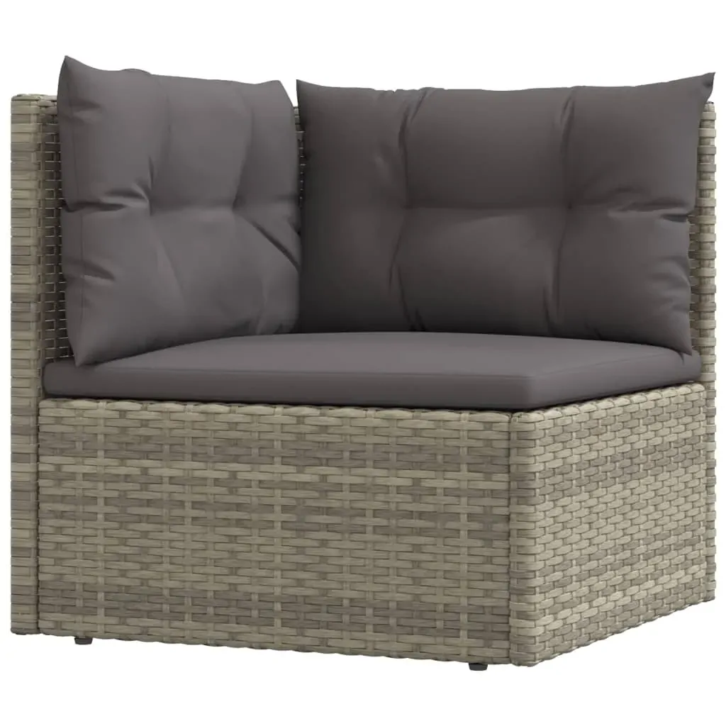 7 Piece Garden Lounge Set with Cushions Grey Poly Rattan Price