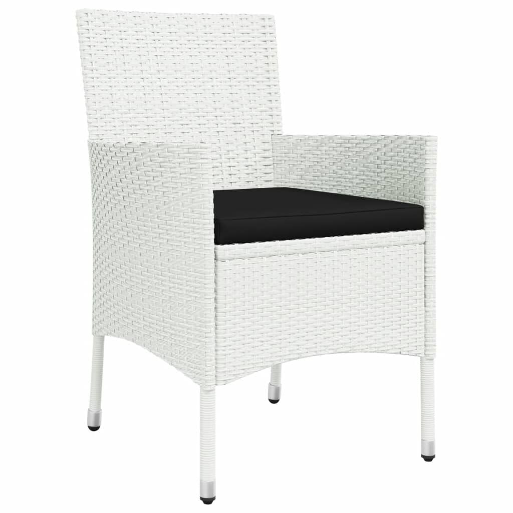 9 Piece Garden Dining Set with Cushions White Poly Rattan Price