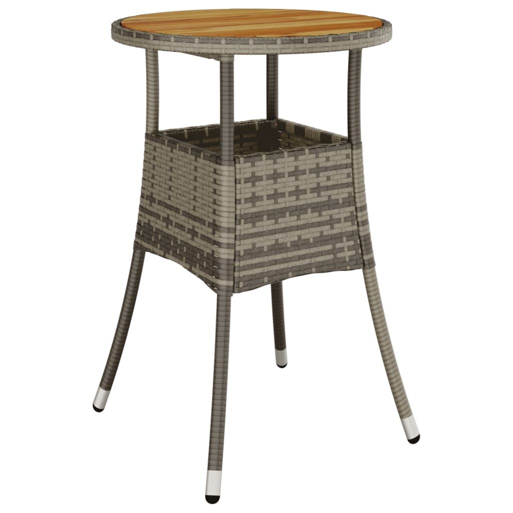 5 Piece Garden Bistro Set with Cushions Grey Poly Rattan Price