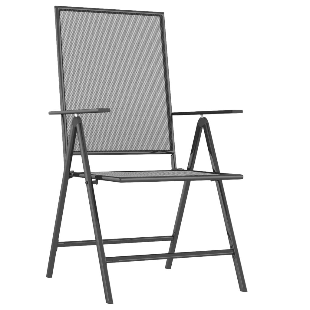 7 Piece Garden Dining Set Anthracite Steel Price