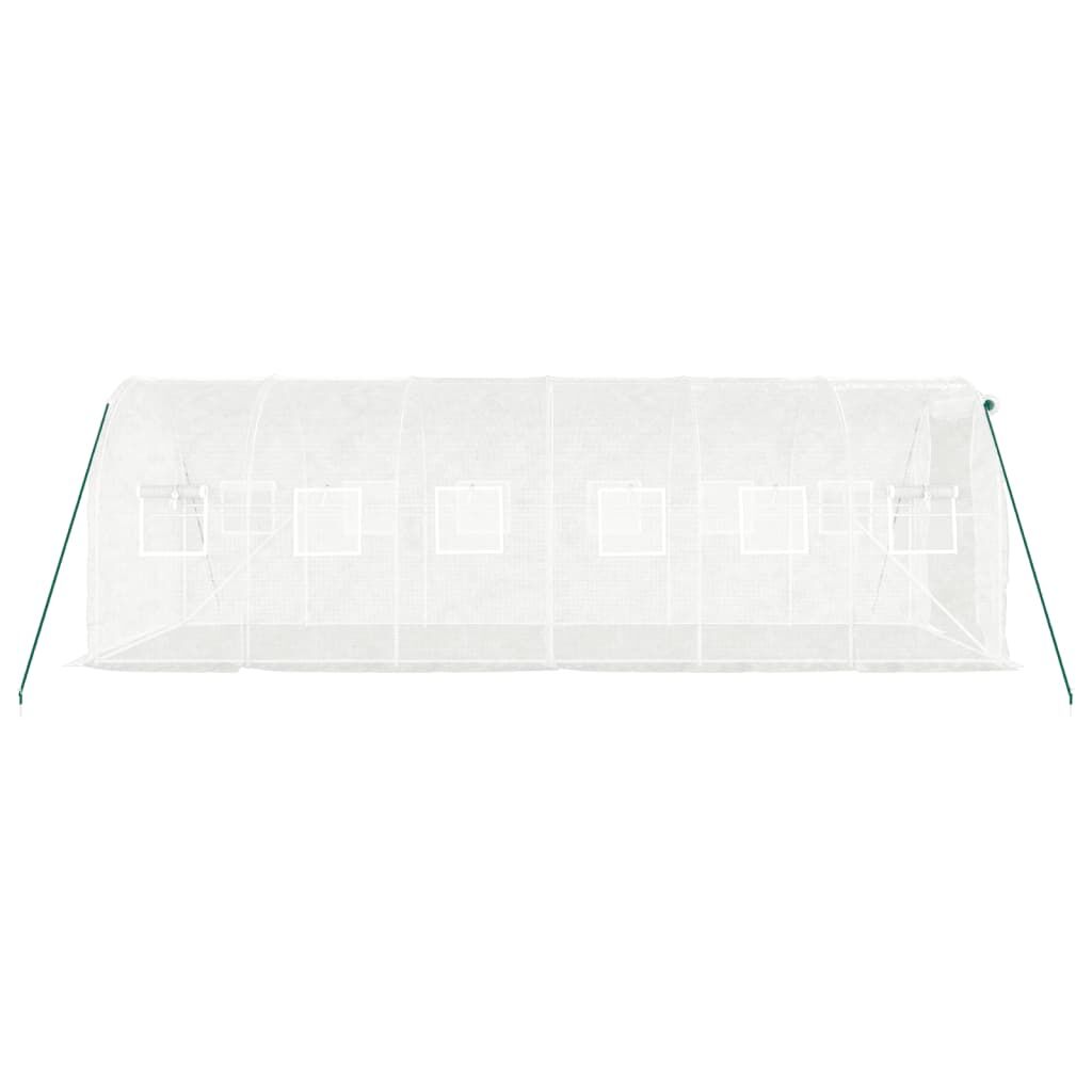 Greenhouse with Steel Frame White 12 m² 6x2x2 m Price