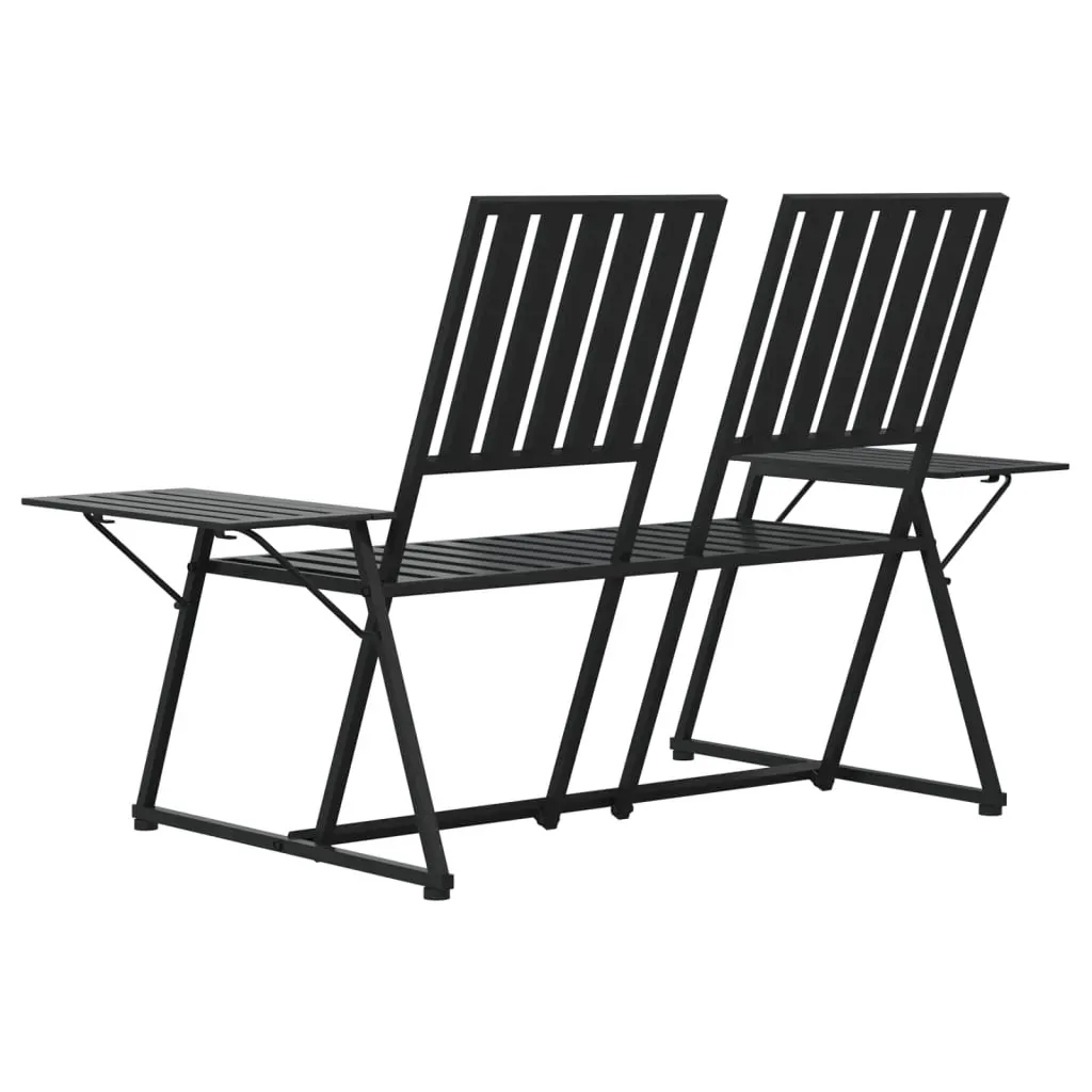 2-Seater Garden Bench 165 cm Black Steel Price