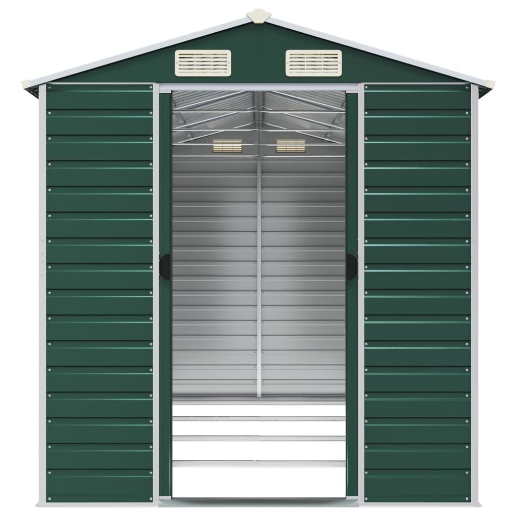 Garden Shed Green 191x385x198 cm Galvanised Steel Price