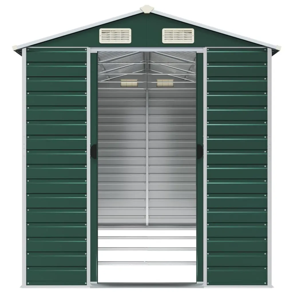 Garden Shed Green 191x385x198 cm Galvanised Steel Price