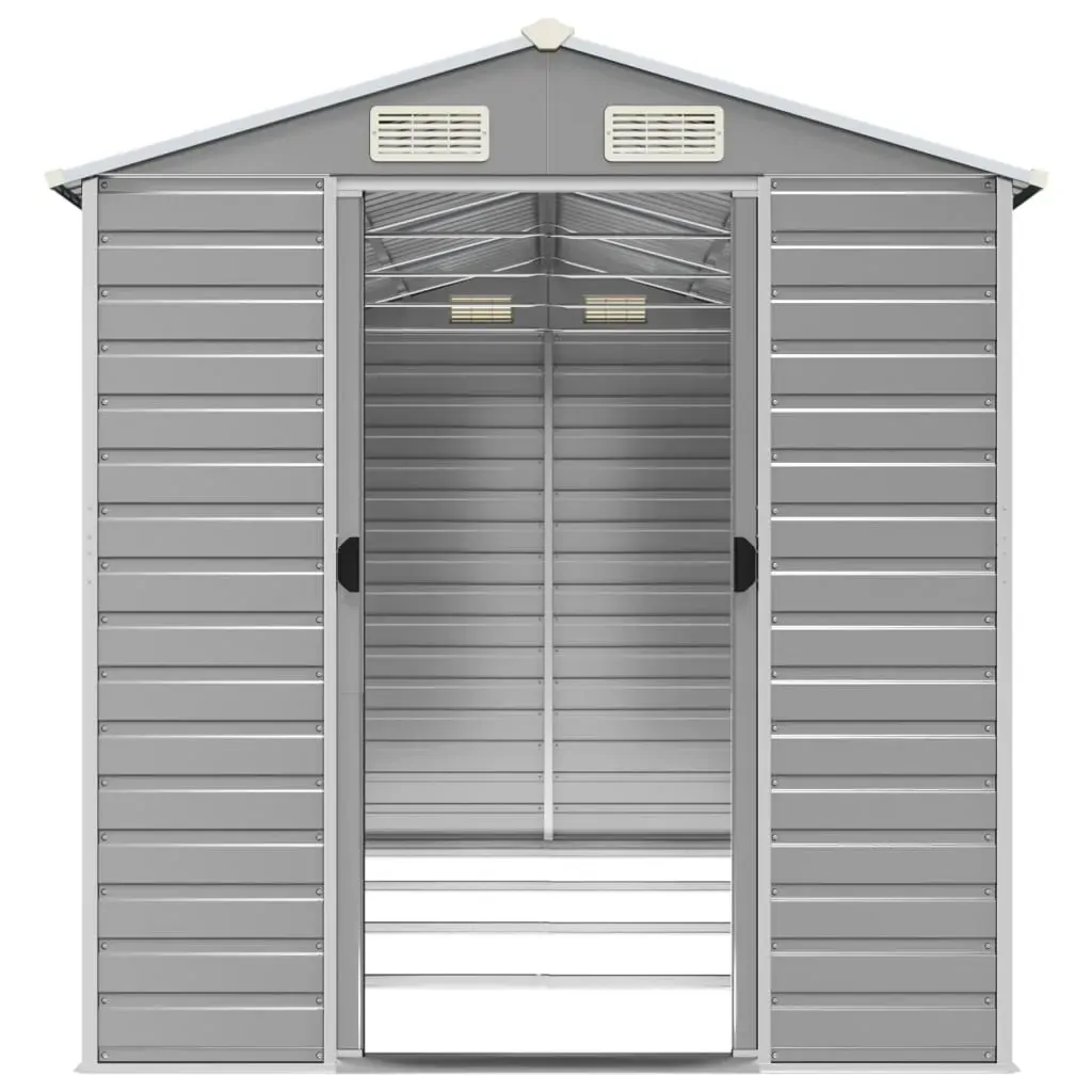 Garden Shed Light Grey 191x385x198 cm Galvanised Steel Price