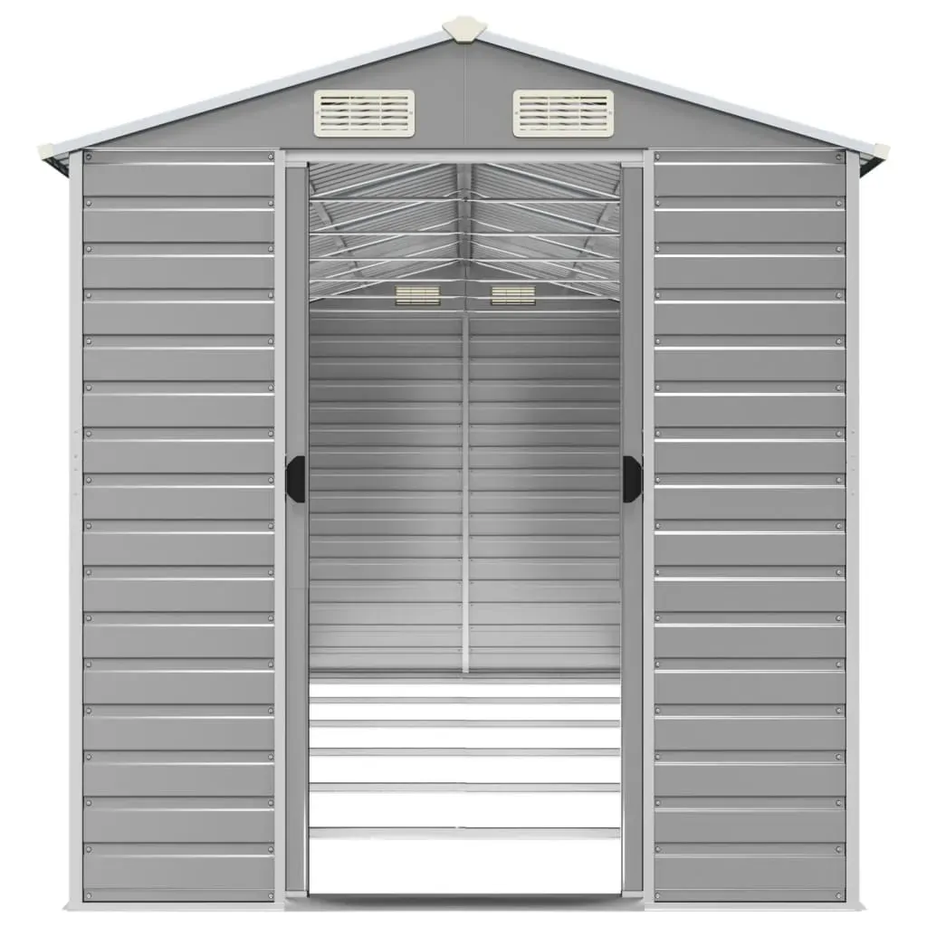 Garden Shed Light Grey 191x555x198 cm Galvanised Steel Price