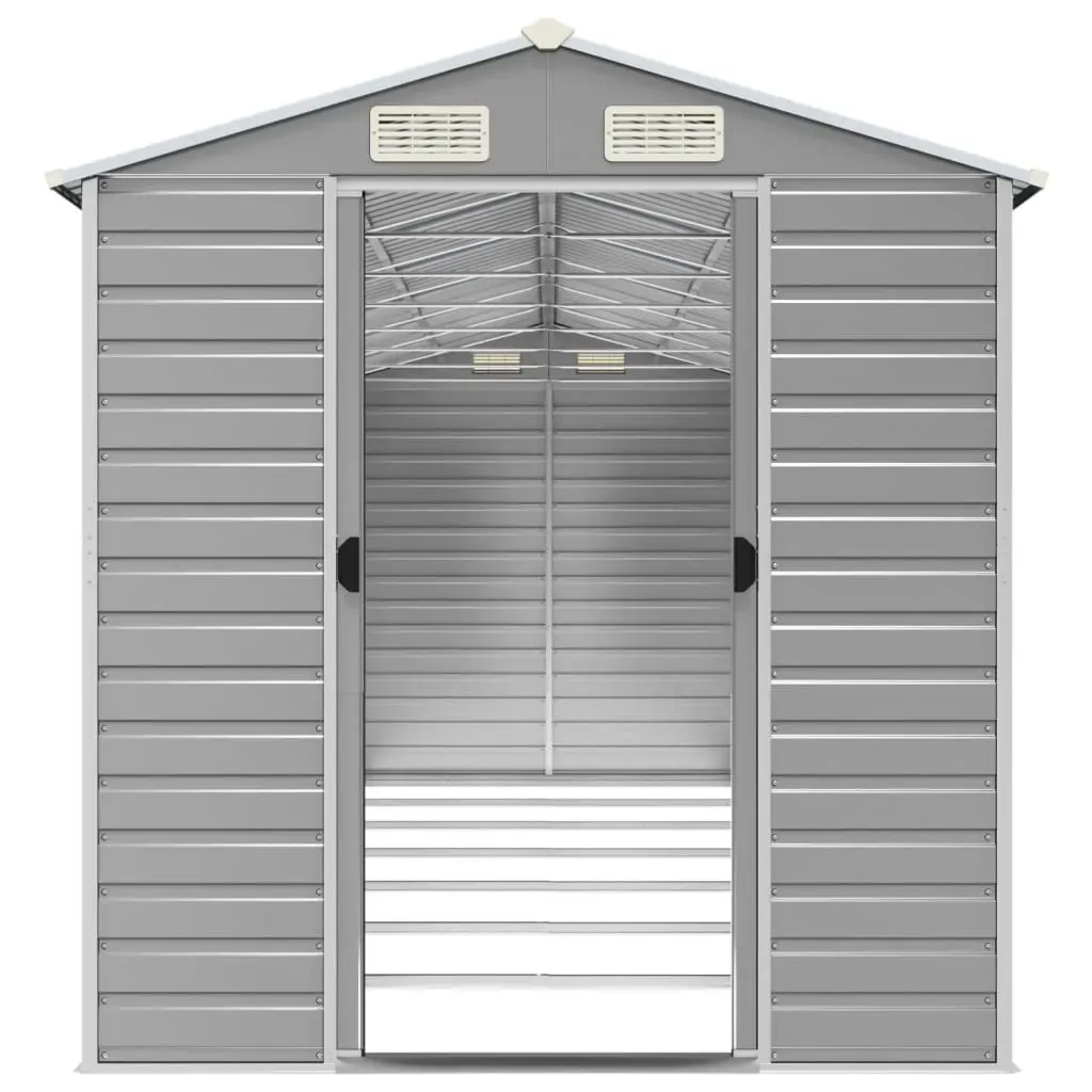 Garden Shed Light Grey 191x640x198 cm Galvanised Steel Price
