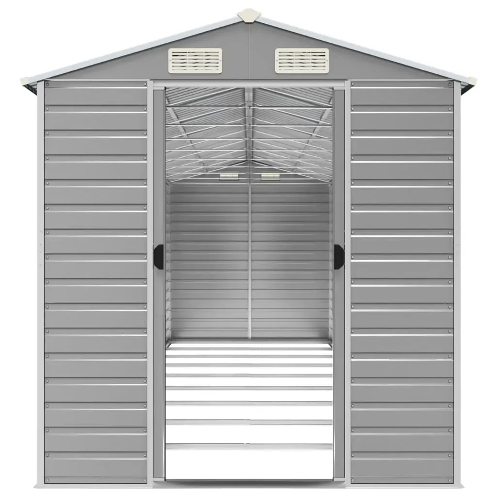 Garden Shed Light Grey 191x810x198 cm Galvanised Steel Price
