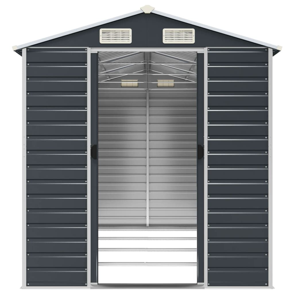 Garden Shed Anthracite 191x385x198 cm Galvanised Steel Price
