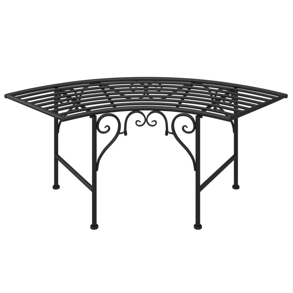 Tree Bench 113 cm Black Steel Price