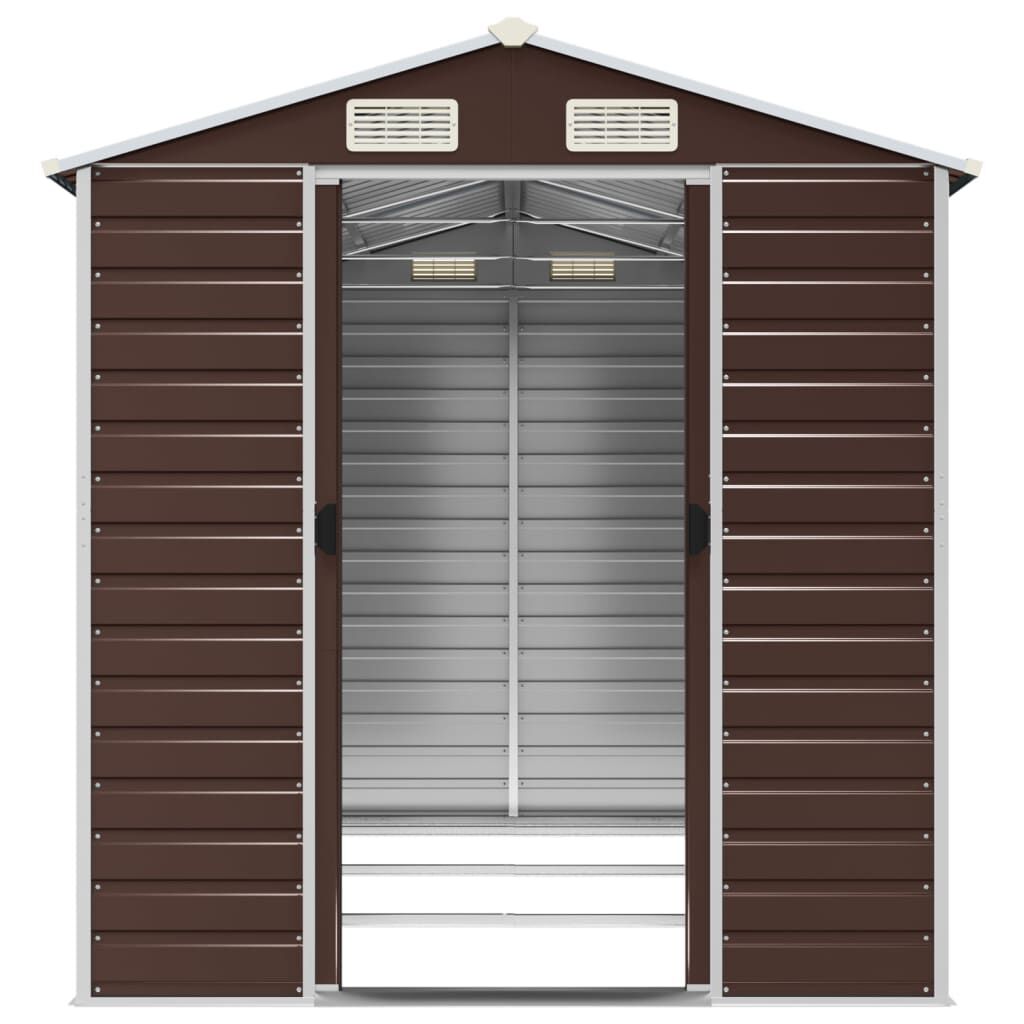 Garden Shed Brown 191x300x198 cm Galvanised Steel Price
