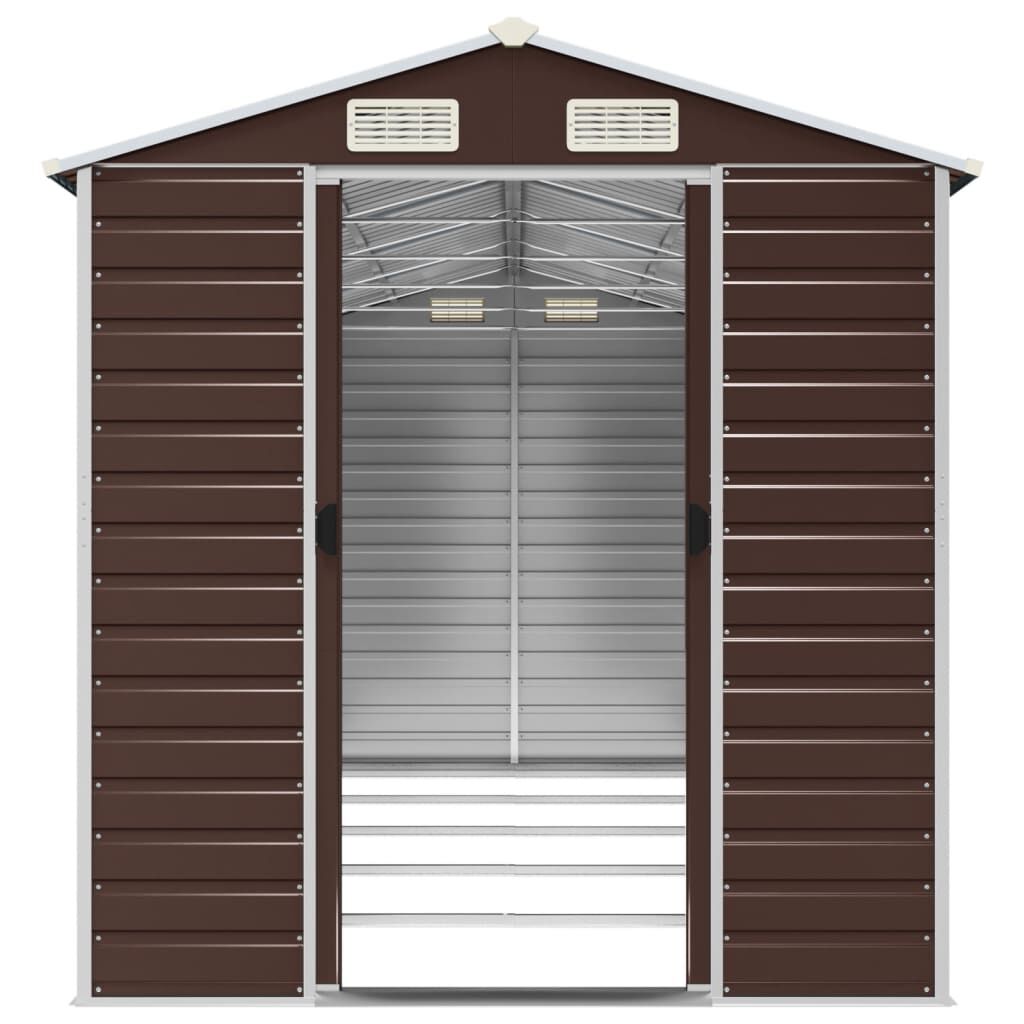 Garden Shed Brown 191x470x198 cm Galvanised Steel Price