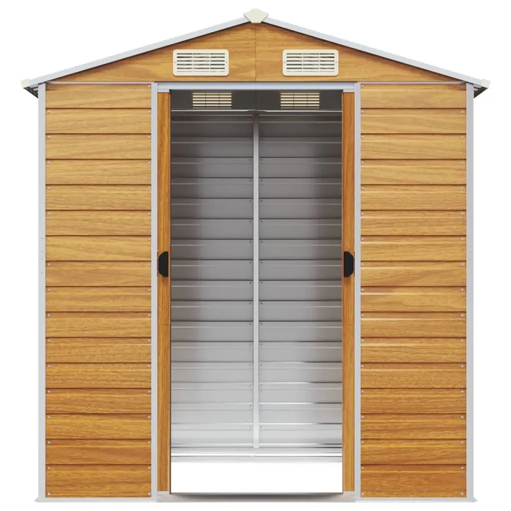 Garden Shed Light Brown 191x130x198 cm Galvanised Steel Price