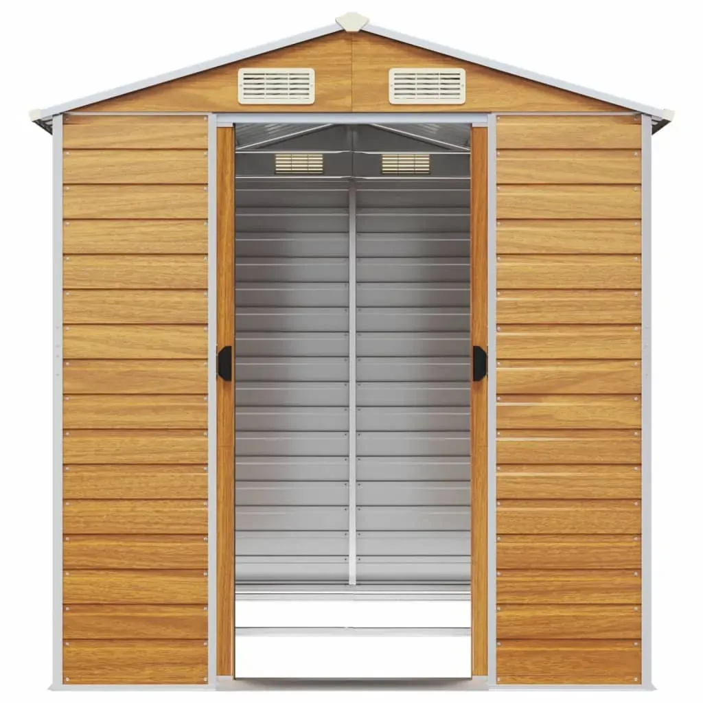 Garden Shed Light Brown 191x215x198 cm Galvanised Steel Price