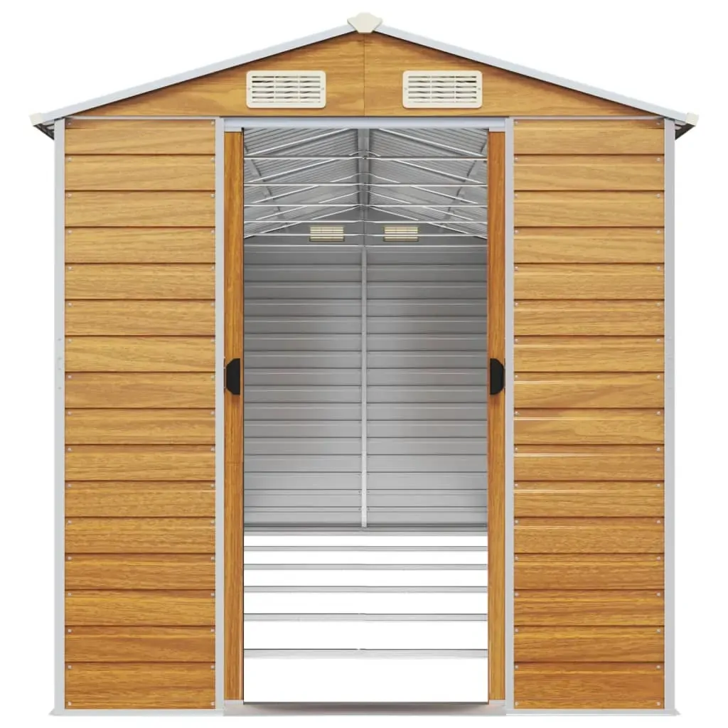 Garden Shed Light Brown 191x555x198 cm Galvanised Steel Price