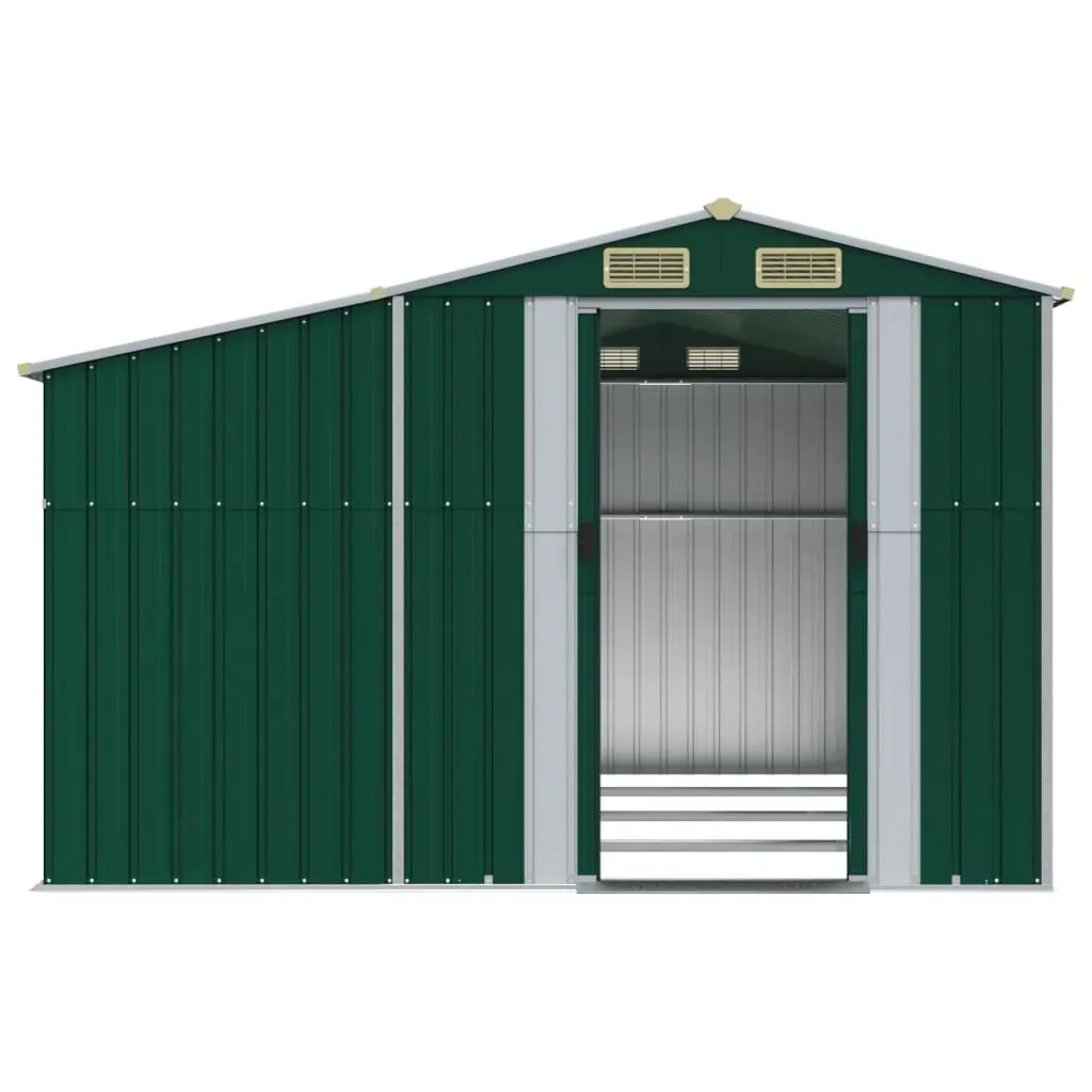Garden Shed Green 277x365.5x179 cm Galvanised Steel Price