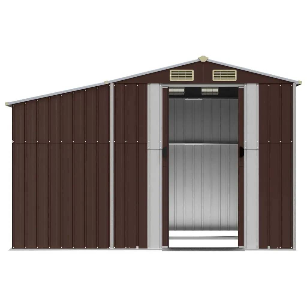 Garden Shed Brown 277x192.5x179 cm Galvanised Steel Price