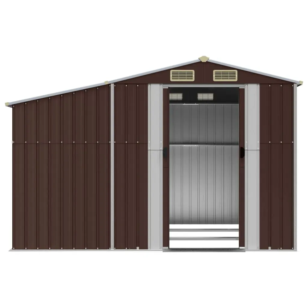 Garden Shed Brown 277x279x179 cm Galvanised Steel Price