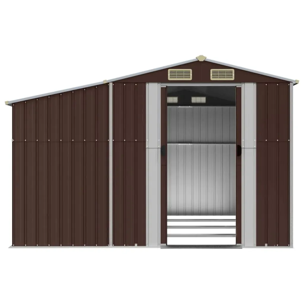 Garden Shed Brown 277x365.5x179 cm Galvanised Steel Price