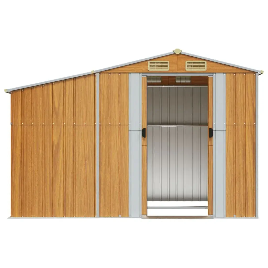 Garden Shed Light Brown 277x192.5x179 cm Galvanised Steel Price