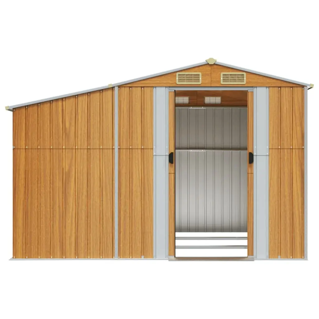 Garden Shed Light Brown 277x279x179 cm Galvanised Steel Price