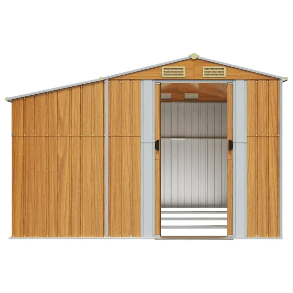 Garden Shed Light Brown 277x365.5x179 cm Galvanised Steel Price