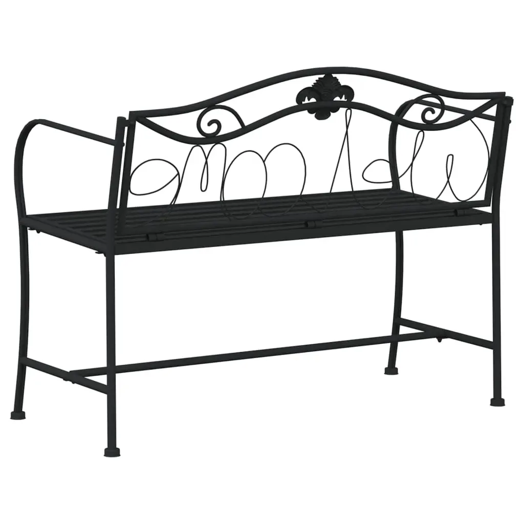 2-Seater Garden Bench 104 cm Black Steel Price