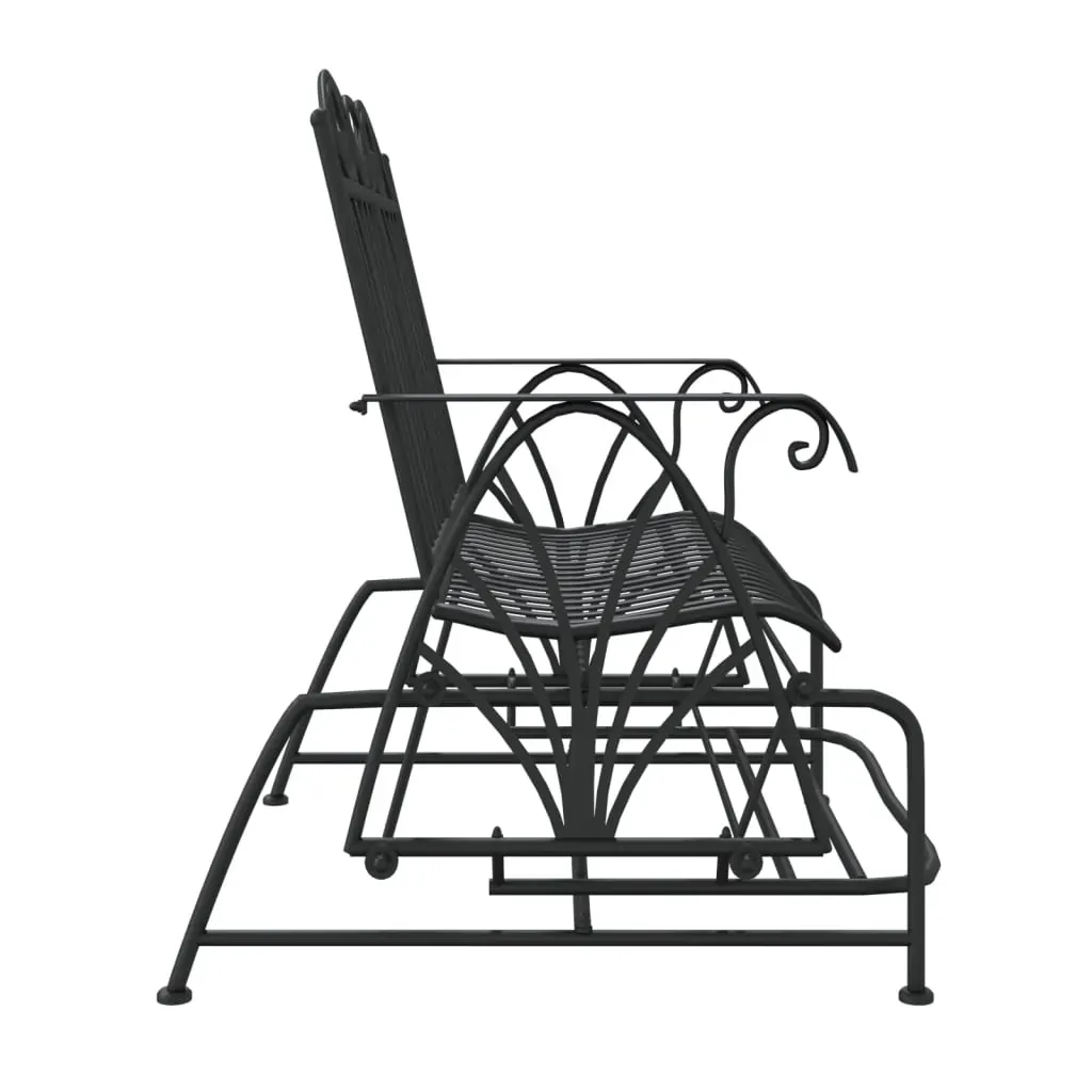 2-Seater Glider Bench 114 cm Black Steel Price