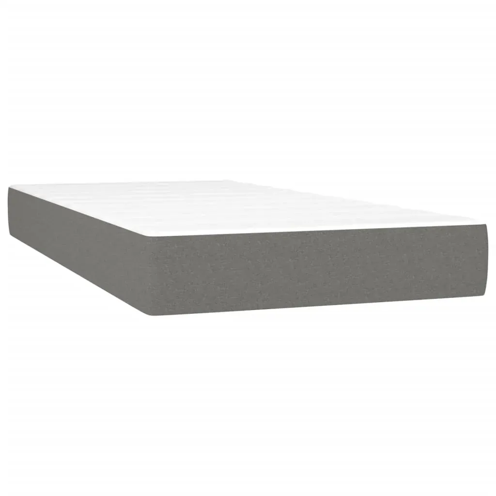 Box Spring Bed with Mattress Dark Grey 100x200 cm Fabric Price