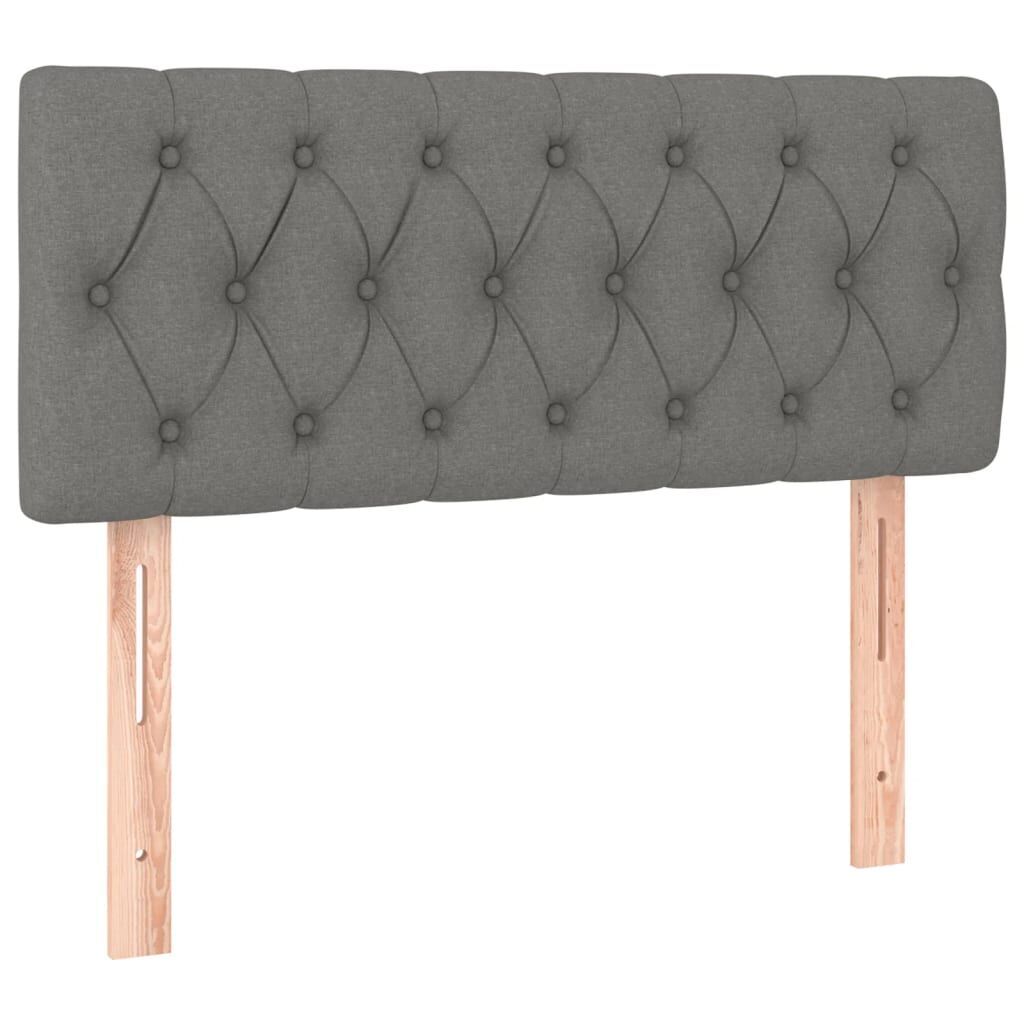 Box Spring Bed with Mattress Dark Grey 100x200 cm Fabric Price