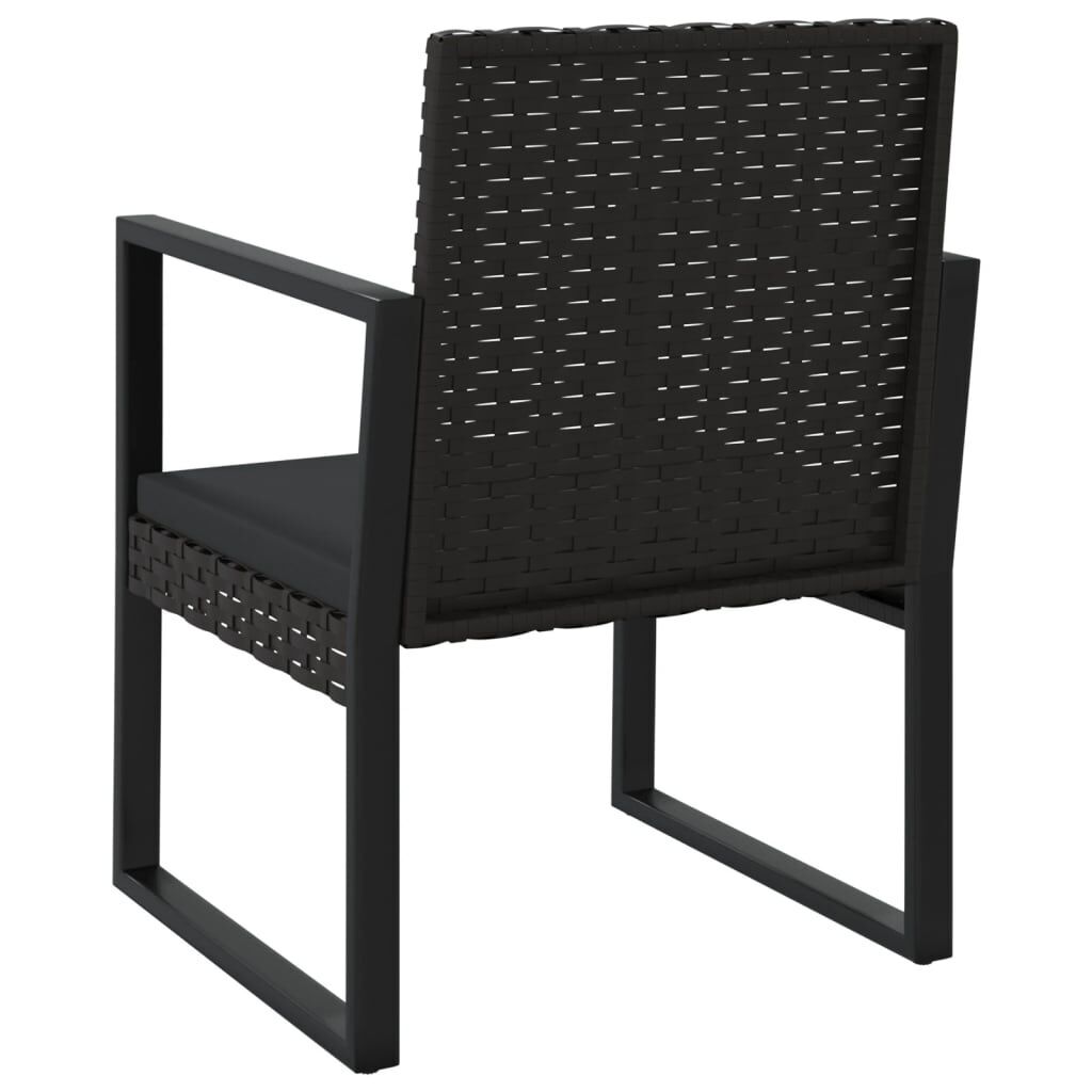 3 Piece Garden Lounge Set with Cushions Black Poly Rattan Price