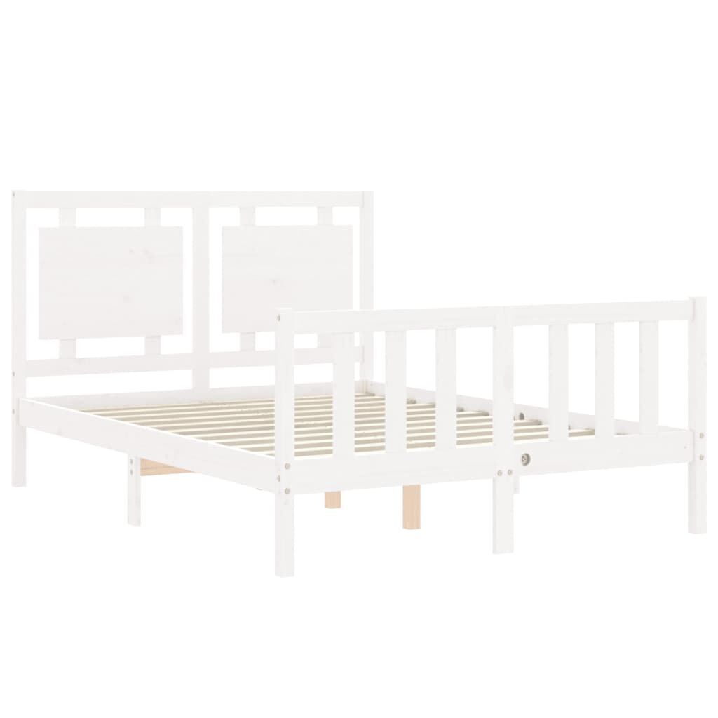 Bed Frame without Mattress White 135x190 cm Solid Wood Pine Price