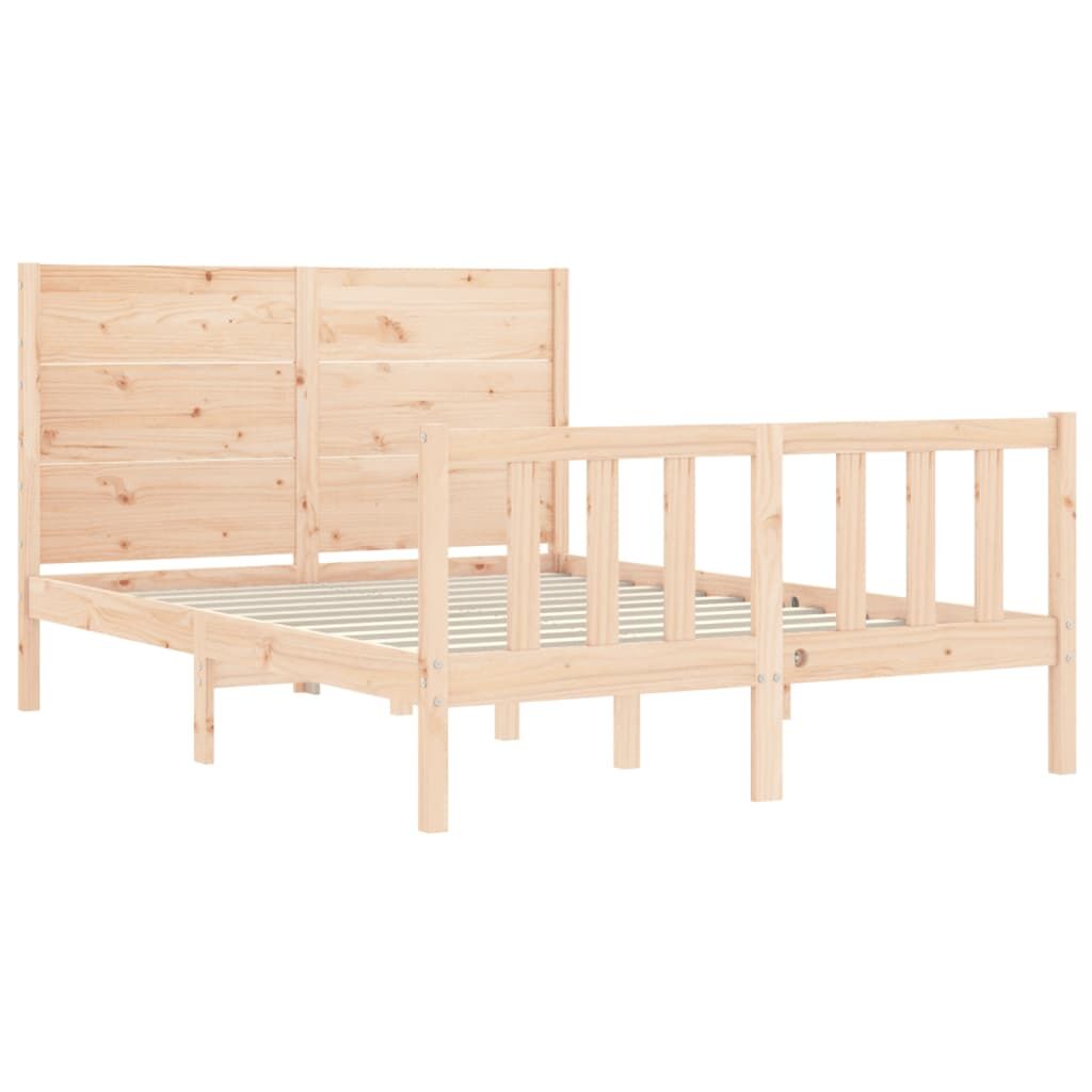 Bed Frame without Mattress 135x190 cm Solid Wood Pine Price