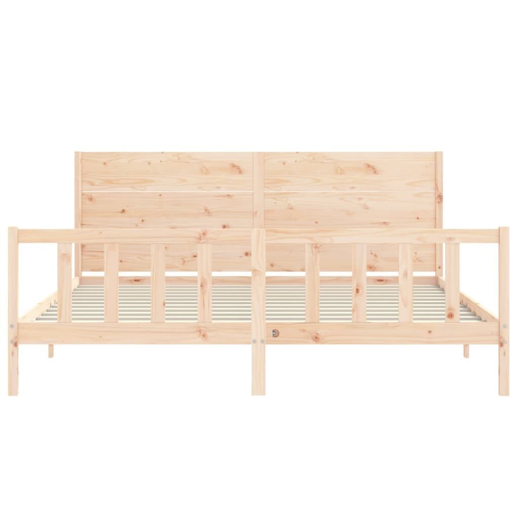 Bed Frame without Mattress 183x203 cm King Solid Wood Pine Price
