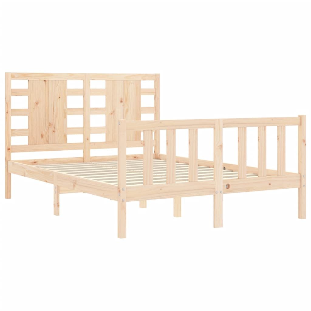 Bed Frame without Mattress 135x190 cm Solid Wood Pine Price
