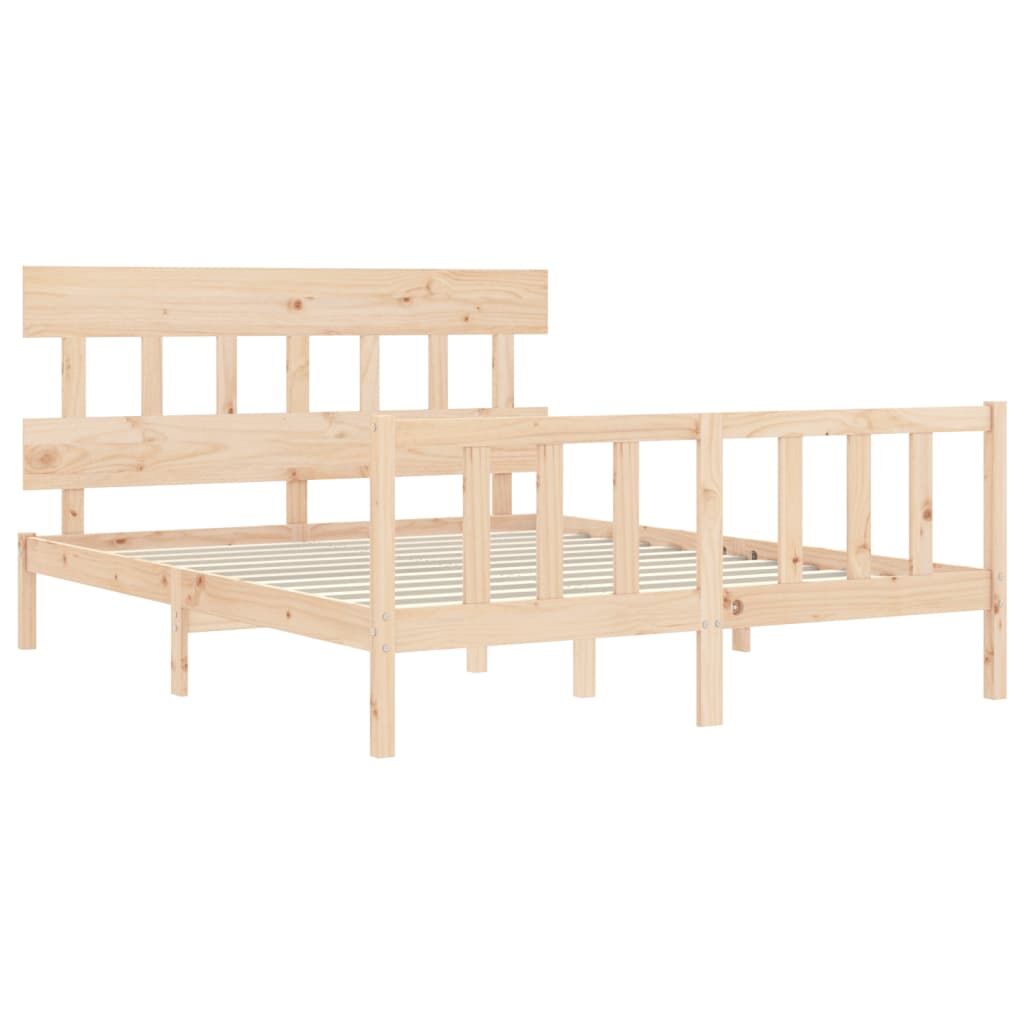 Bed Frame without Mattress 150x200 cm Solid Wood Pine Price