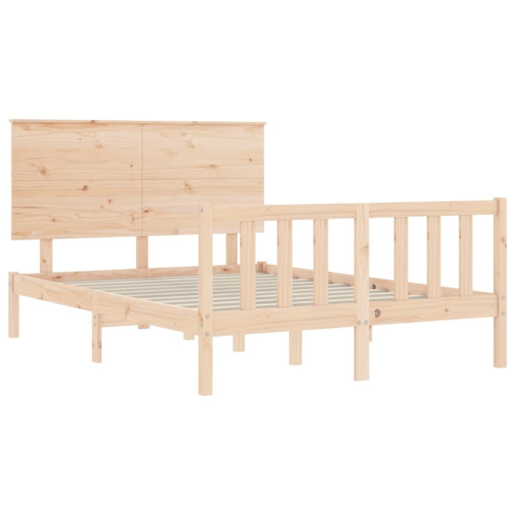 Bed Frame without Mattress 135x190 cm Solid Wood Pine Price