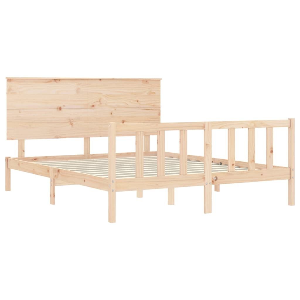 Bed Frame without Mattress 150x200 cm Solid Wood Pine Price