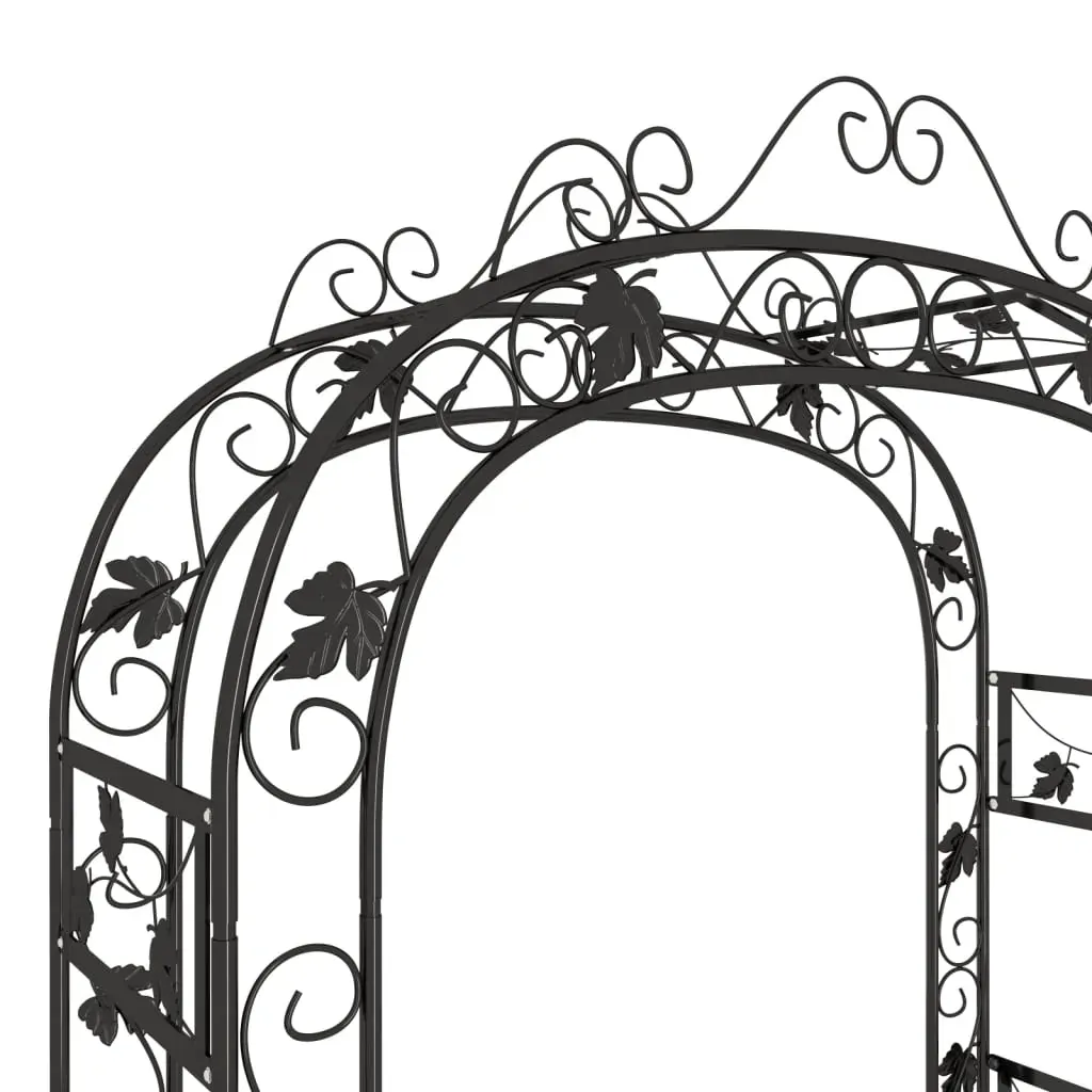 Garden Arch Black 116x45x240 cm Steel Price