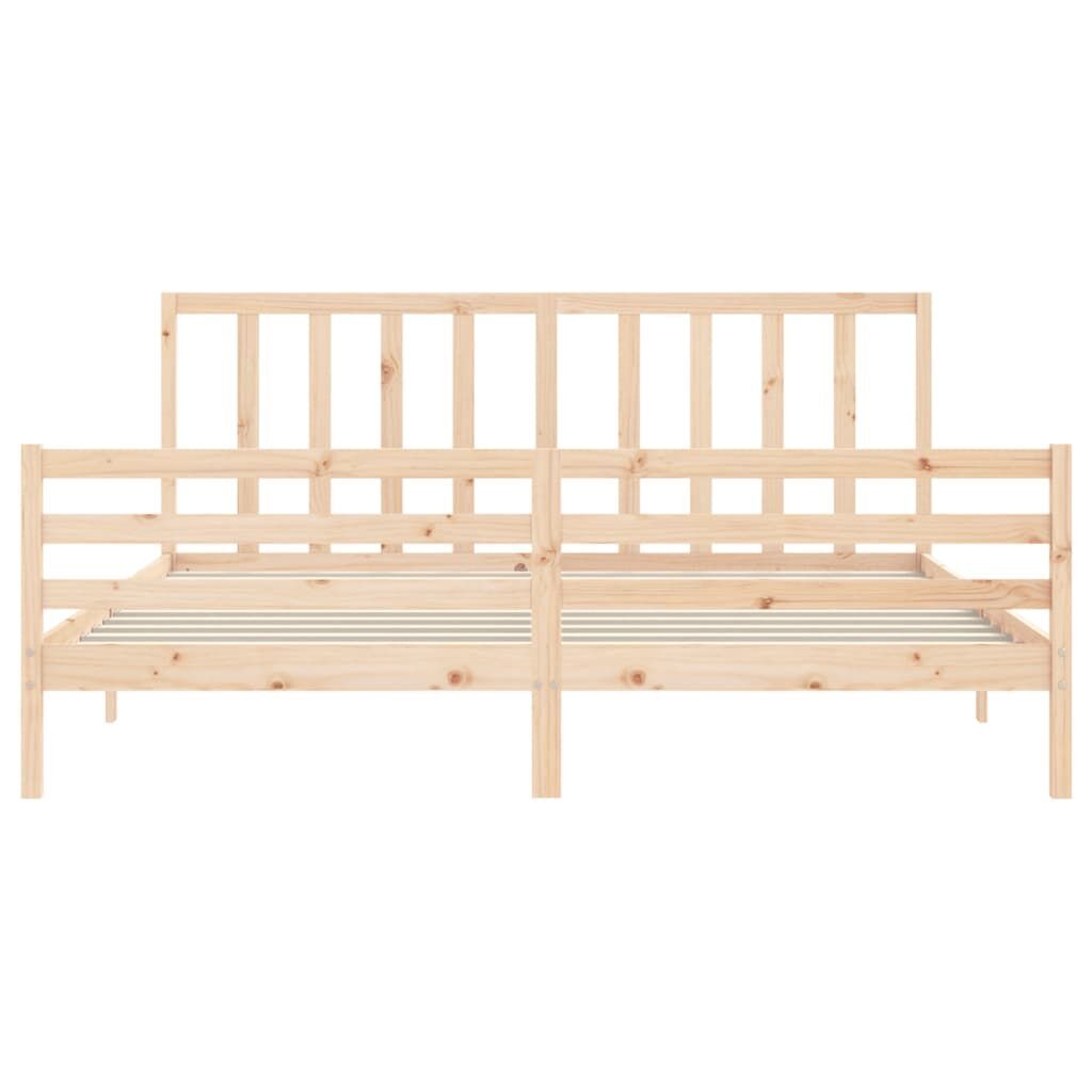 Bed Frame without Mattress 183x203 cm King Solid Wood Pine Price