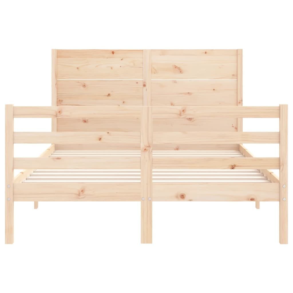 Bed Frame without Mattress 135x190 cm Solid Wood Price
