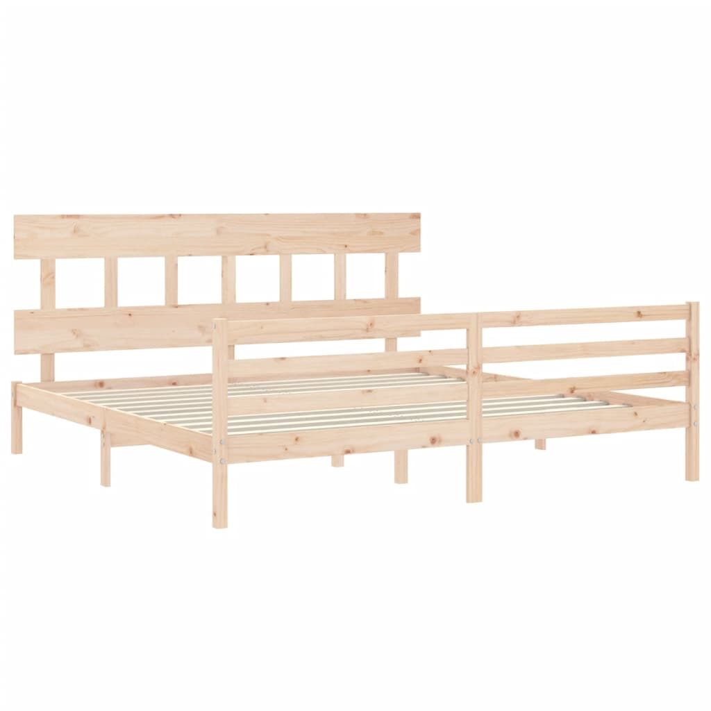 Bed Frame without Mattress 183x203 cm King Solid Wood Price